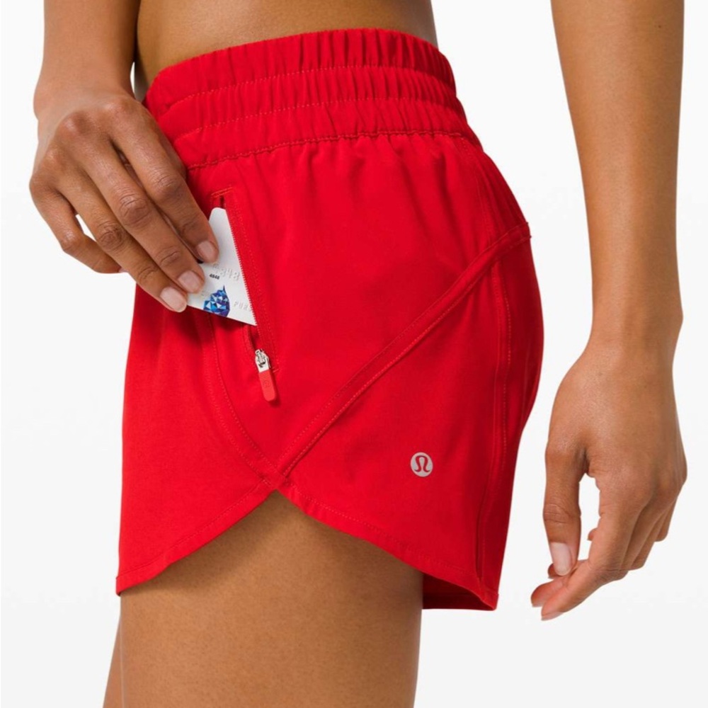 NWOT lululemon tracker LR 4” short, sz 8, dark red